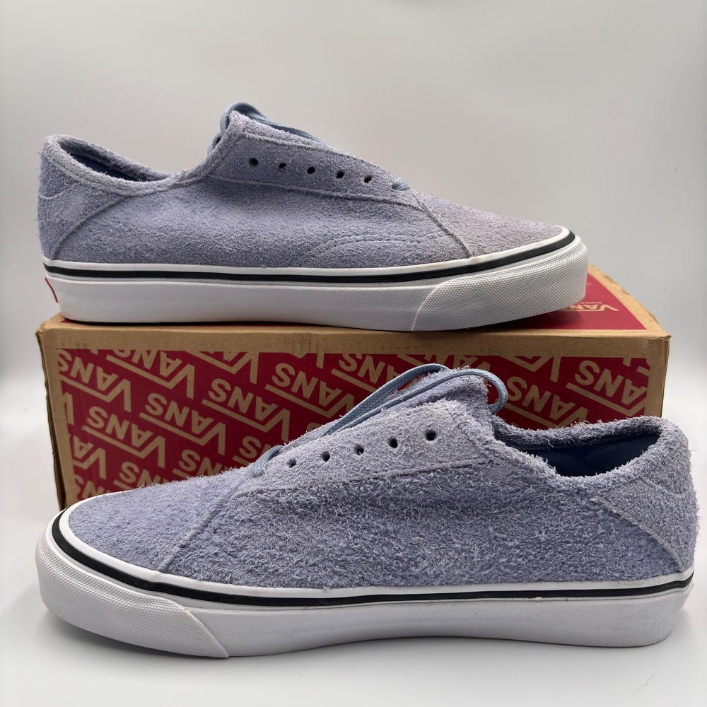 Vans Men Size 8 Hairy Suede Low Top Sneakers Lavender Blue UltraCush Lite 721277